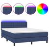 vidaXL H&oacute;lfa&eth; Springr&uacute;m me&eth; D&yacute;nu og LED Bl&aacute;tt 140x190cm Tauefni