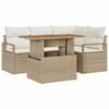 vidaXL Gar&eth;s&oacute;fa sett me&eth; geymslu 5 pcs Drapplita&eth;ur Poly rattan