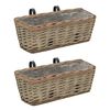 vidaXL Bl&oacute;maker Fyrir Svalir 2 stk Bast me&eth; Plastf&oacute;&eth;ri 40 cm