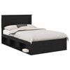 vidaXL Ramsv&iacute;k me&eth; h&ouml;fu&eth;gafl Svartur 120 x 190 cm Solid furuhikk