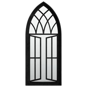 vidaXL Gar&eth;spegill Svartur 70x30 cm J&aacute;rn Fyrir &Uacute;tinotkun