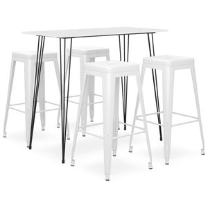 vidaXL 5 hluta Barsett Hv&iacute;tt