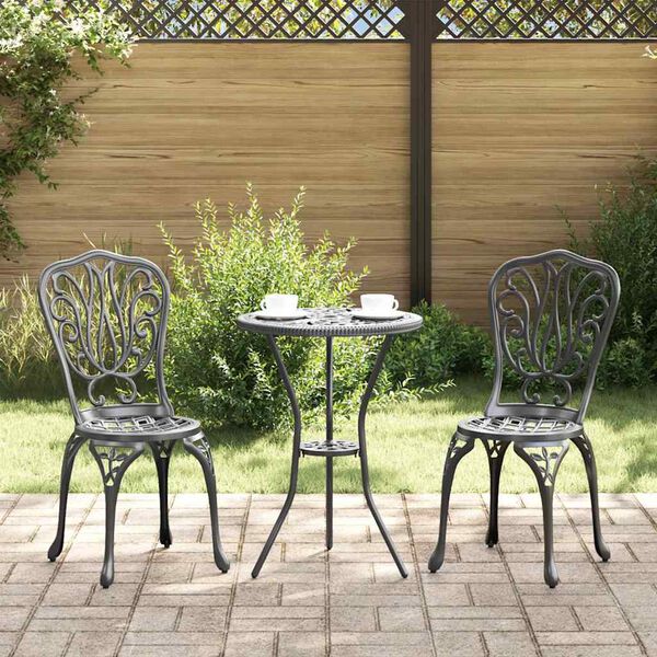 vidaXL Gar&eth; Bistro Set 3 pcs Svartur &Aacute;l