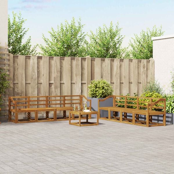 vidaXL &Uacute;ti s&oacute;fasett 9 pcs N&aacute;tt&uacute;rulegur Hrein akas&iacute;utr&eacute;