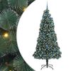 vidaXL Gervi pre-lit j&oacute;latr&eacute; me&eth; k&uacute;lusetti me&eth; standi Gr&aelig;nn 210 cm PET