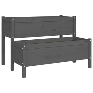 vidaXL Gr&oacute;&eth;urker Gr&aacute;tt 110x84x75 cm Gegnheill Fura