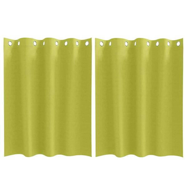 vidaXL Svartgardínur með hringjum 2 pcs Grænn 140 x 140 cm Pólýester