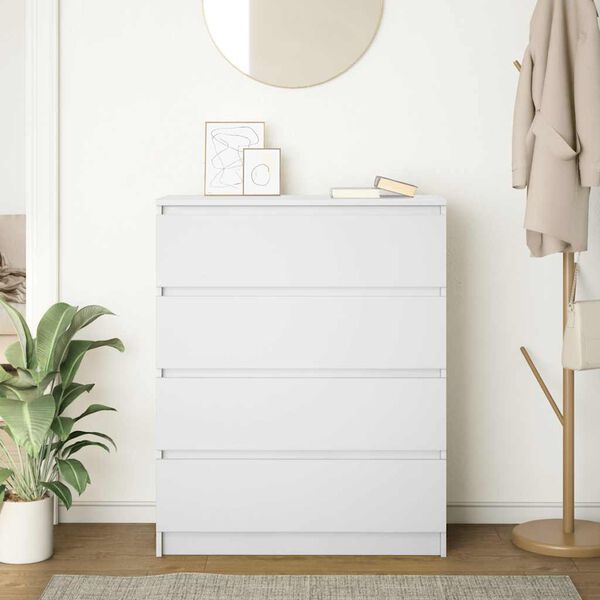 vidaXL Skenkur Hv&iacute;tur 80x35x99 cm Samsettur Vi&eth;ur