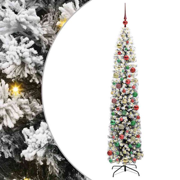 vidaXL Gervi j&oacute;latr&eacute; me&eth; 300 LED Gr&aelig;nn 210 cm PVC, st&aacute;l og plast