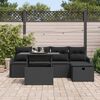 vidaXL Gar&eth;s&oacute;fa sett me&eth; p&uacute;&eth;i me&eth; geymslu 6 pcs Svartur Poly rattan
