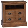 vidaXL Geymslusk&aacute;pur N&aacute;tt&uacute;rulegur 60 x 30 x 60 cm Solid teak vi&eth;ur