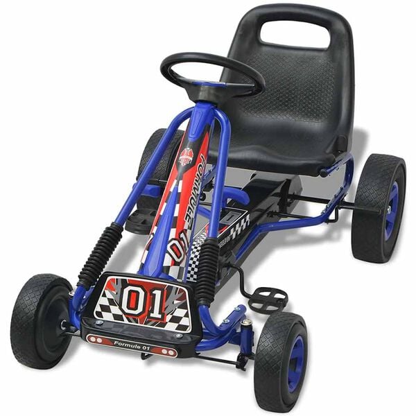 vidaXL Pedal Go Kart með stillanlegu sæti bláu