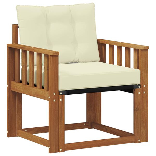 vidaXL &Uacute;ti s&oacute;fasett Fast Acacia tr&eacute; og Textilene N&aacute;tt&uacute;rulegt og Krem