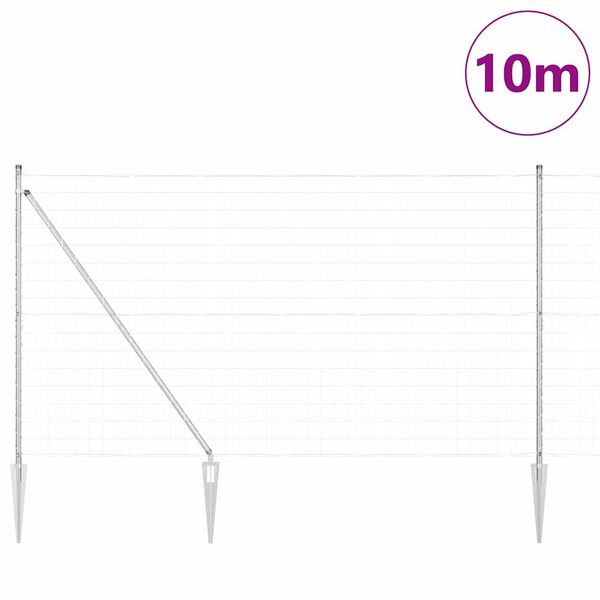 vidaXL Gir&eth;ing me&eth; p&oacute;st Silfur 1,5 x 10 m St&aacute;l