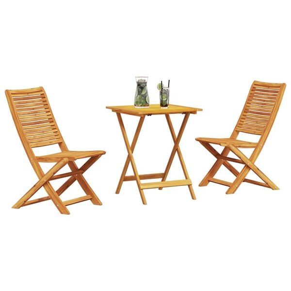 vidaXL Folding bistro sett 3 pcs Br&uacute;nn Hrein akas&iacute;utr&eacute;