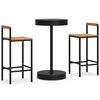 vidaXL 3 stykki gar&eth;barasett Svartur Poly Rattan & Solid Wood Acacia