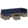 vidaXL S&oacute;fasett me&eth; p&uacute;&eth;i 8 pcs Gr&aacute;tt og sj&aacute;vargull p&oacute;l&yacute;rattan