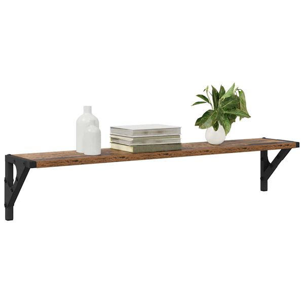 vidaXL Vegghyllur 2 pcs Gamall vi&eth;ur 80 x 15 x 15,5 cm Samsettur vi&eth;ur