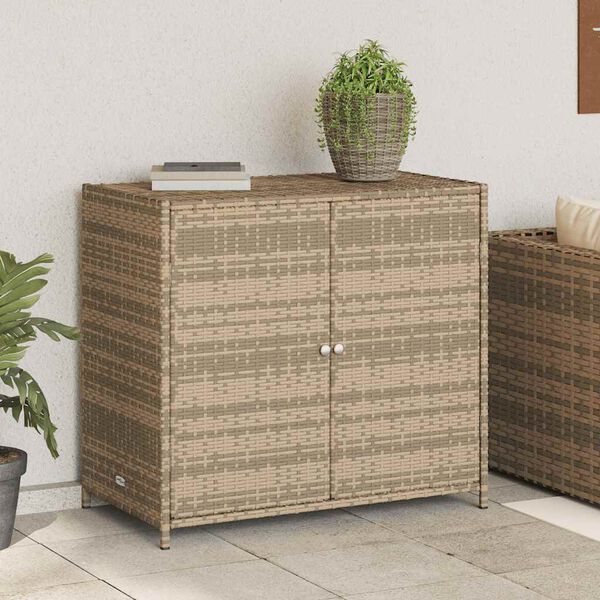 vidaXL Geymslusk&aacute;pur fyrir Gar&eth; Drappa&eth;ur 83x45x76 cm P&oacute;l&yacute;rattan