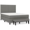 vidaXL H&oacute;lfa&eth; Springr&uacute;m me&eth; D&yacute;nu D&ouml;kkgr&aacute;tt 140x190 cm Efni