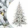 vidaXL Gervi hengdu j&oacute;latr&eacute; me&eth; 300 LED Hv&iacute;tt 240 cm PVC og St&aacute;l