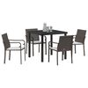 vidaXL Garður borðsett 5 pcs Brúnn Poly rattan