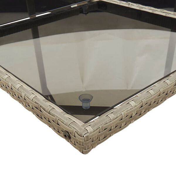 vidaXL 9 Parta Gar&eth;h&uacute;sgagnasett me&eth; Sessum P&oacute;l&yacute;rattan Gr&aacute;tt