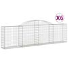 vidaXL Bogadregnir Grj&oacute;tkassar 6 stk. 300x30x80/100 cm Sinkh&uacute;&eth;a&eth; J&aacute;rn