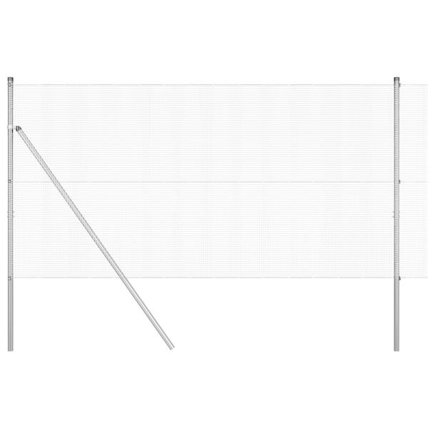 vidaXL Gir&eth;ingarp&oacute;stur Silfur 25 x 1,4 m (12 x 12 mm net) St&aacute;l