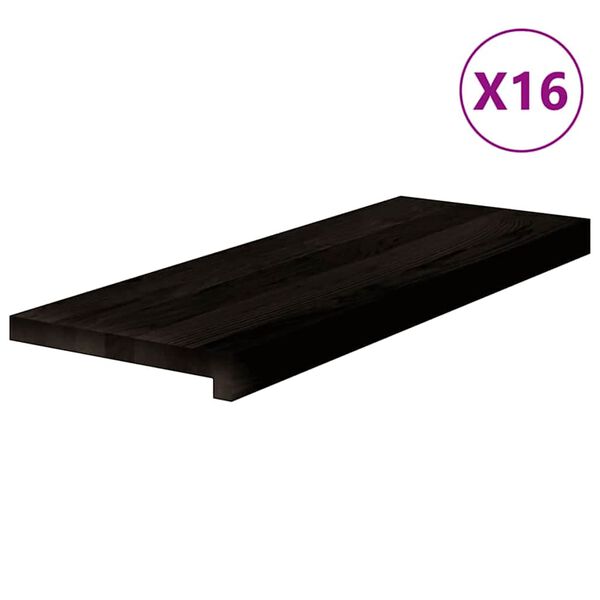 vidaXL Stigatr&eacute; 16 stk D&ouml;kkbr&uacute;nt 70x25x2 cm gegnheilvi&eth;ar Eik