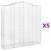 vidaXL Bogadreginn Grj&oacute;tkassi 5 stk. 200x50x200/220 cm Sinkh&uacute;&eth;a&eth; J&aacute;rn
