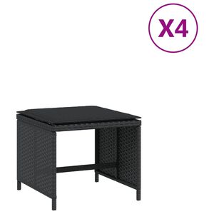 vidaXL Gar&eth;kollar Me&eth; Sessum 4 stk. 41x41x36 cm P&oacute;l&yacute;rattan