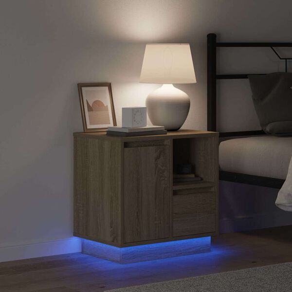 vidaXL Noat&ouml;flu sk&aacute;pur Sonoma Eik 50 x 34,5 x 50 cm Samsettur vi&eth;ur