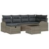 vidaXL Gar&eth;s&oacute;fa sett me&eth; p&uacute;&eth;i me&eth; geymslu 7 pcs Gr&aacute;r Poly rattan