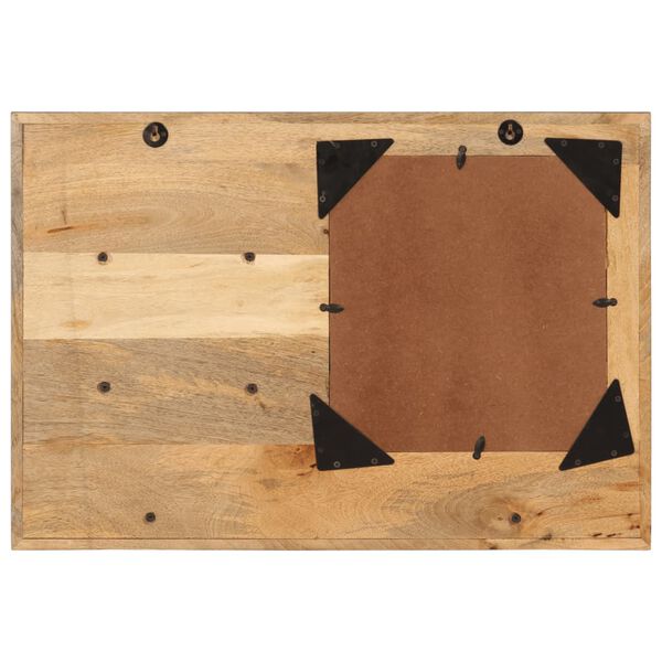 vidaXL Spegill með Hillum 80x8x55 cm Gler og Gegnheill Mangóviður