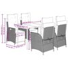 vidaXL 5 Hluta Gar&eth;bor&eth;sett me&eth; Sessum Drappa&eth; P&oacute;l&yacute;rattan