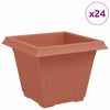 vidaXL Fermetra bl&oacute;mapottr 24 pcs Ekkert Rautt 38 x 38 x 30 cm Plast