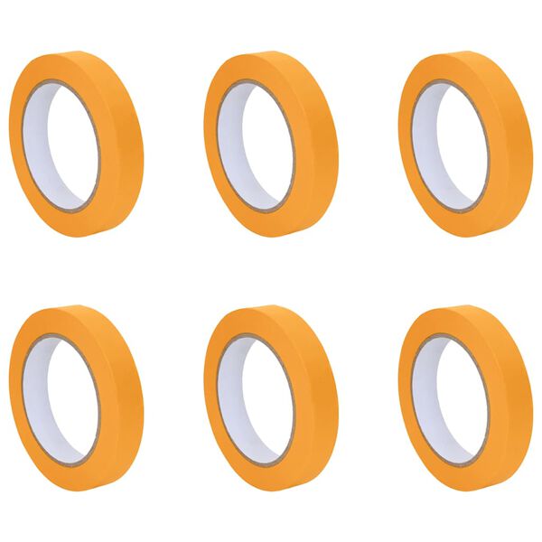 vidaXL Málara Maskeringar TÝPUR 6 pcs Gulur 19mm x 50m Pappír