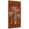 vidaXL Veggskreyting &iacute; Gar&eth;inn 105x55 cm Corten St&aacute;l P&aacute;lmatr&eacute;sh&ouml;nnun