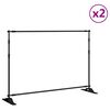 vidaXL Bakgrunnsstandar 2 stk. Svart 305x243 cm St&aacute;l