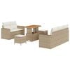 vidaXL Gar&eth;s&oacute;fa sett me&eth; p&uacute;&eth;i 8 pcs Beige og krem p&oacute;l&yacute;rattan