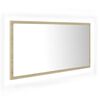 vidaXL LED Ba&eth;herbergisspegill Sonoma Eik 90x8,5x37 cm Samsettur Vi&eth;ur