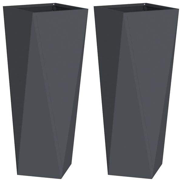 vidaXL Pl&ouml;ntuker 2 pcs Antras&iacute;t 30 x 30 x 75 cm St&aacute;l