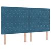 vidaXL LED h&ouml;fu&eth; me&eth; LED r&aelig;mum me&eth; h&ouml;fu&eth;gafl D&ouml;kkbl&aacute;r 180 cm Flauel