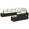 vidaXL Gar&eth;s&oacute;fa sett me&eth; p&uacute;&eth;i 8 pcs Svartur Poly rattan