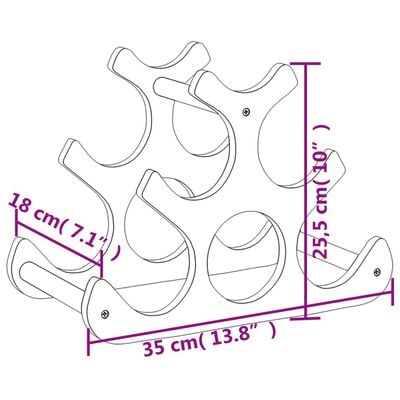 vidaXL Vínrekki fyrir 6 Flöskur 35x18x25,5 cm Bambus