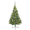 vidaXL Gervi fyrirfram l&yacute;stum j&oacute;latr&eacute; me&eth; 300 LED Gr&aelig;nn 180 cm PVC