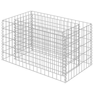 vidaXL Gabion Grj&oacute;tkassi Upph&aelig;kka&eth; Bl&oacute;maker S&iacute;nkh&uacute;&eth;a&eth; st&aacute;l 90x50x50 cm