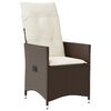 vidaXL Garður borðsett með púði 5 pcs Brúnn Poly rattan