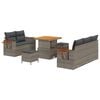 vidaXL Gar&eth;s&oacute;fa sett me&eth; p&uacute;&eth;i 10 pcs Gr&aacute;r p&oacute;l&yacute;rattan